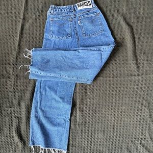 RAGGED mid dark wash jeans